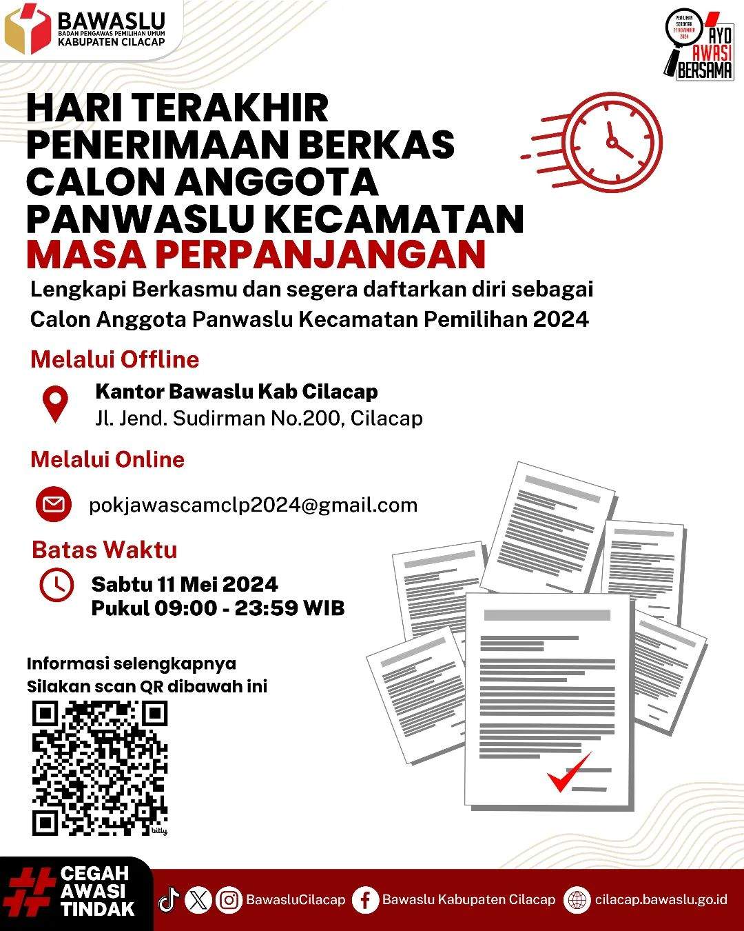 HARI TERAKHIR RECRUITMEN PANWASLU KECAMATAN BANTARSARI MASA PERPANJANGAN 