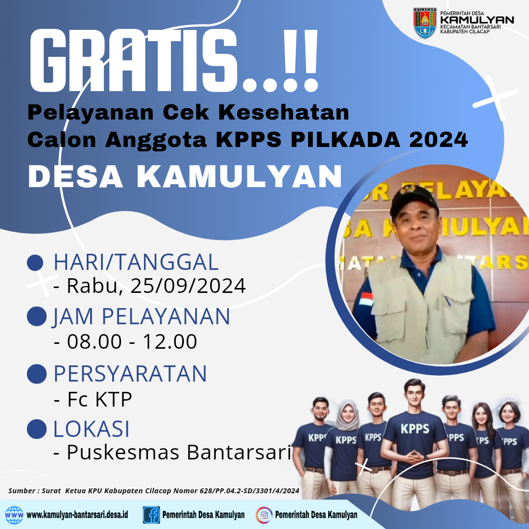 GRATIS! FORMULIR PEMERIKSAAN KESEHATAN CALON PETUGAS KPPS DESA KAMULYAN 